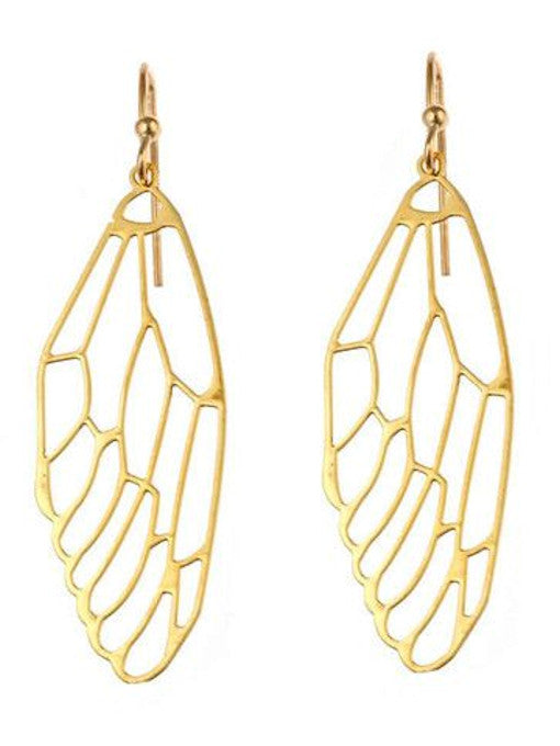 Recycled Gold Angel Wing Earrings