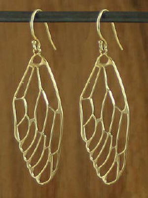 Recycled Gold Angel Wing Earrings