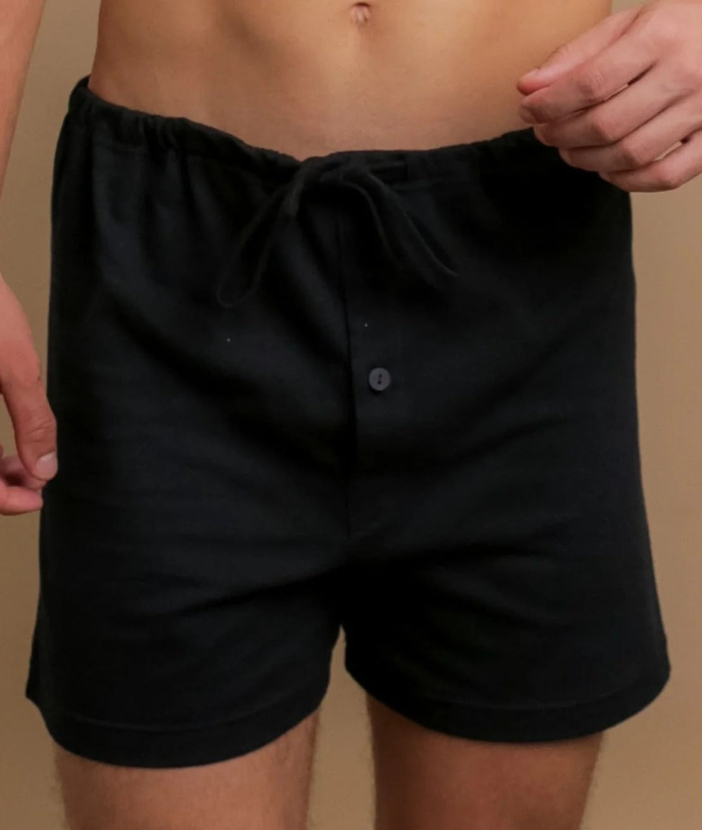 Black Latex-Free Drawstring Boxers