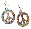 Filigree Peace Symbol Earrings