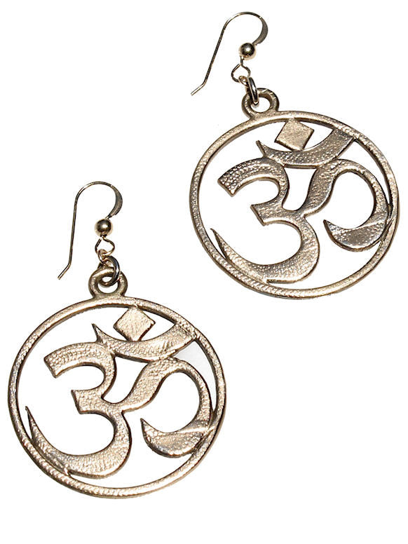 OM Peace Bronze Earrings