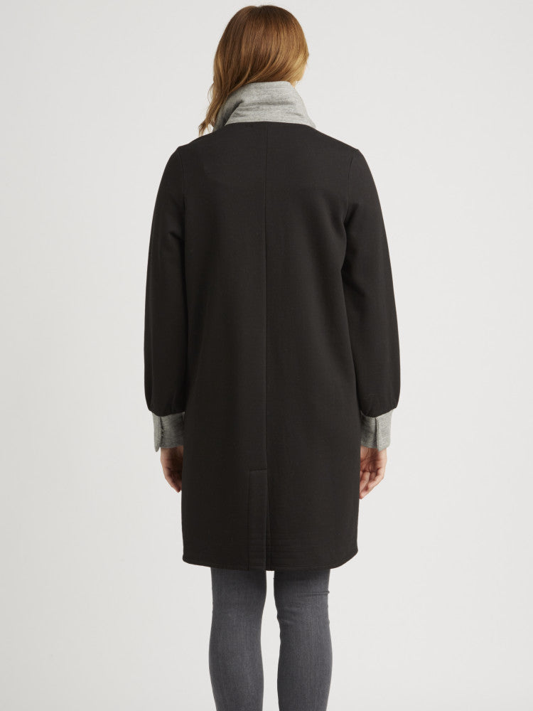 Long Fleece Bomber Coat - Size L