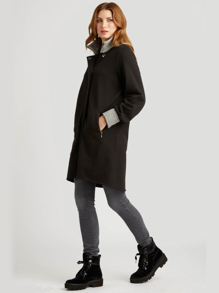 Long Fleece Bomber Coat - Size L