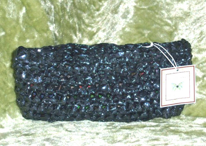 Crocheted VHS Tape Cosmetics Bag
