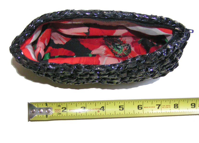 Crocheted VHS Tape Cosmetics Bag