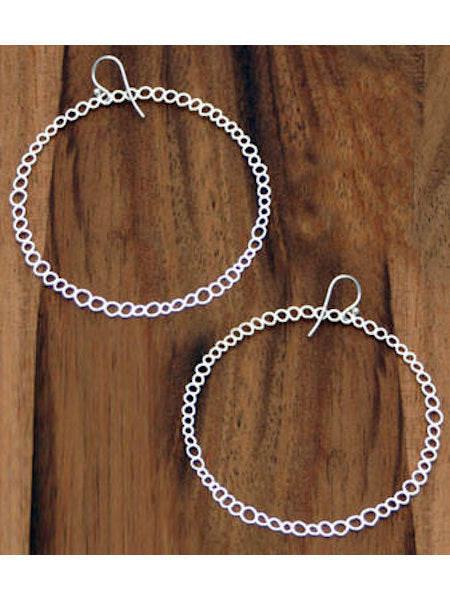 Large Silver Circle Hoop Earrings