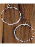Large Silver Circle Hoop Earrings
