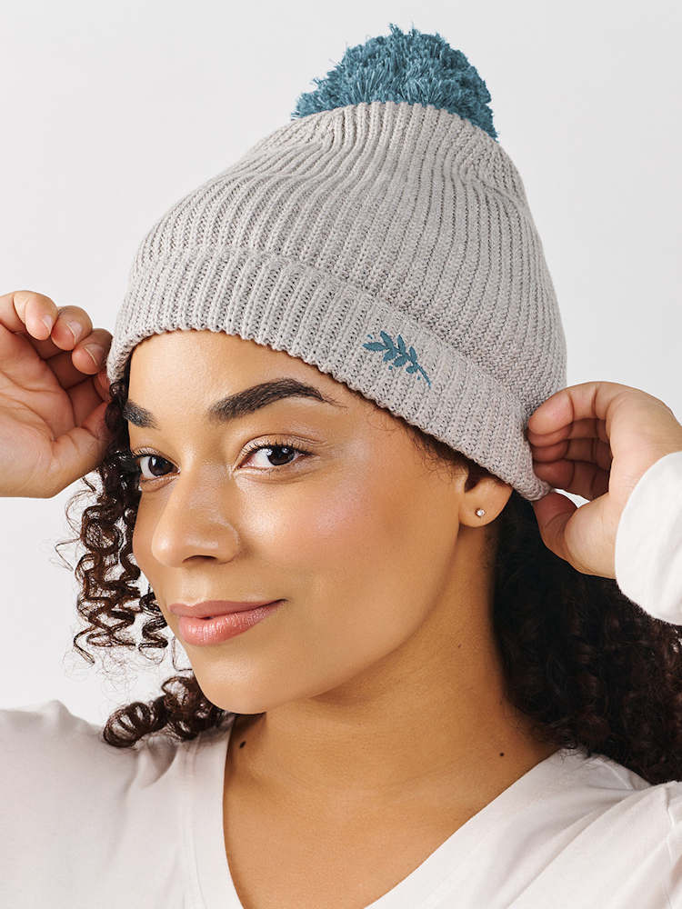 Sweater Knit Pom Hat