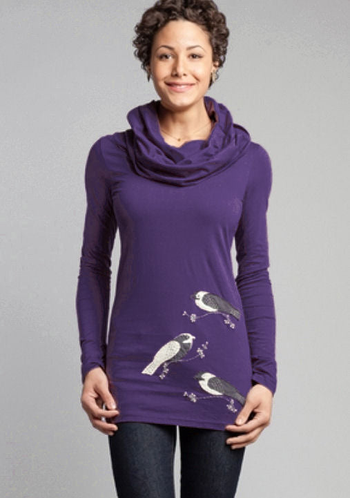 Winter Bird Cowl Neck - Size S